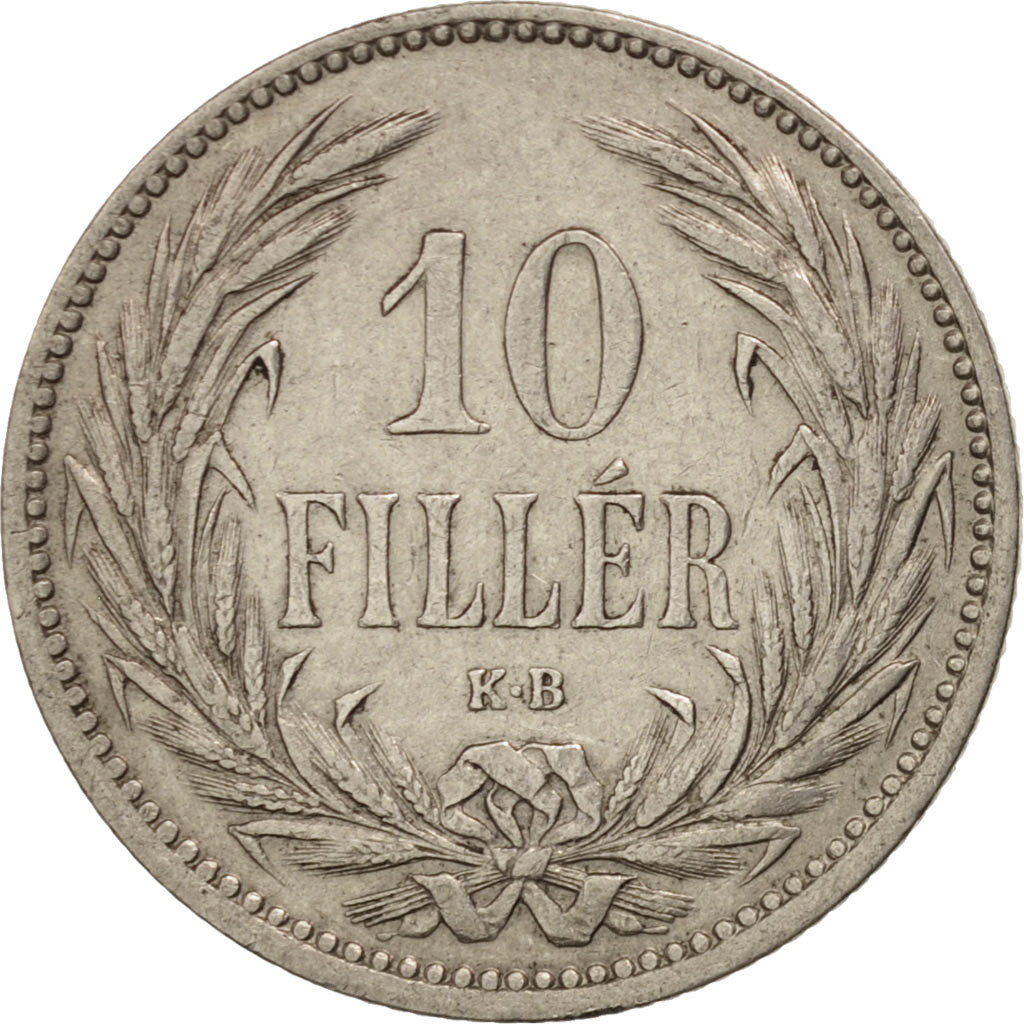 Ungarn, Franz Joseph I, 10 Filler, 1893, Kormoczbanya, EF(40-45), Nickel, KM:482