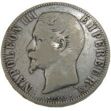 FRANCE, Napoléon III, 5 Francs, 1855, Paris, KM #782.1, VF(20-25), Silver, G...