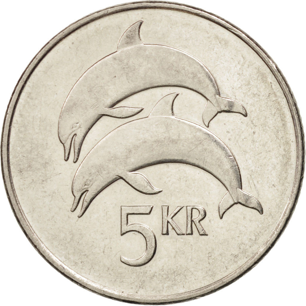 Iceland, 5 Kronur, 1999, MS(60-62), Nickel plated steel, KM:28a