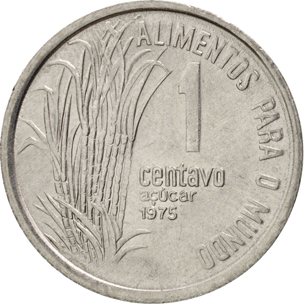 Coin, Brazil, Centavo, 1975, MS(64), Stainless Steel, KM:585
