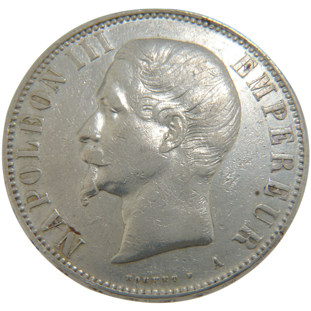 FRANCE, Napoléon III, 5 Francs, 1855, Paris, KM #782.1, EF(40-45), Silver, G...