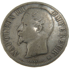 FRANCE, Napoléon III, 5 Francs, 1855, Strasbourg, KM #782.2, VF(20-25), Silver,
