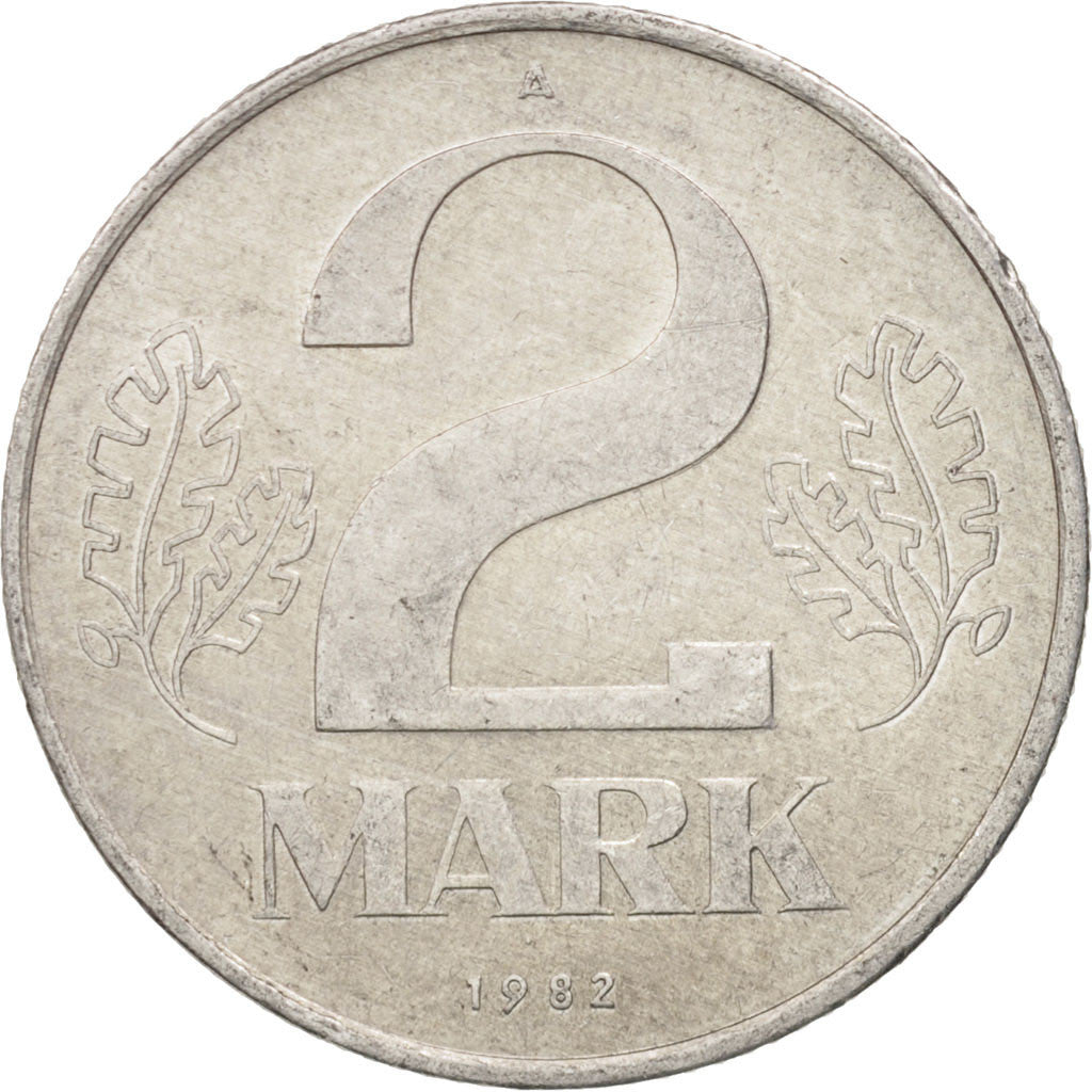 GERMAN-DEMOCRATIC REPUBLIC, 2 Mark, 1982, Berlin, AU(50-53), Aluminum, KM:48