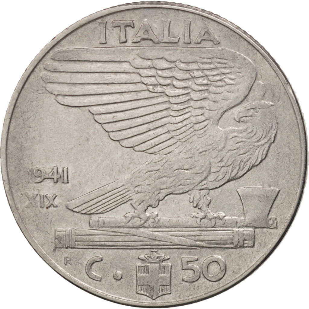 Coin, Italy, Vittorio Emanuele III, 50 Centesimi, 1941, Rome, AU(50-53)