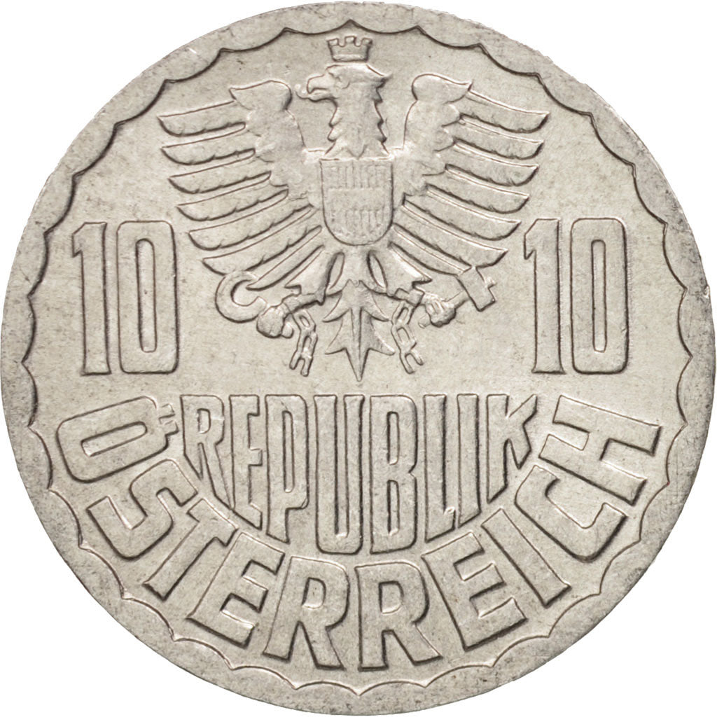 Coin, Austria, 10 Groschen, 1972, Vienna, AU(55-58), Aluminum, KM:2878