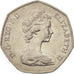 Coin, Great Britain, Elizabeth II, 50 Pence, 1973, AU(55-58), Copper-nickel