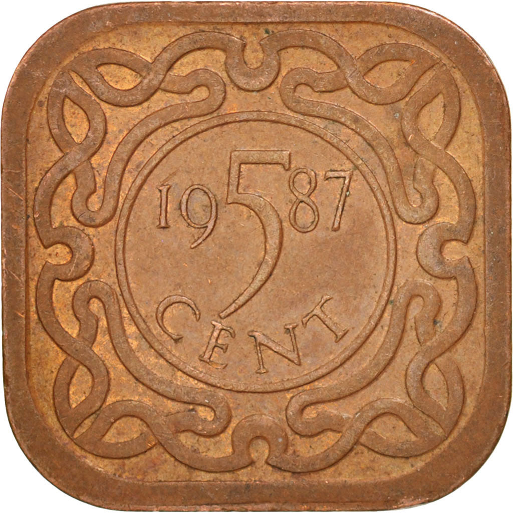 Coin, Suriname, 5 Cents, 1987, AU(50-53), Copper Plated Steel, KM:12.1b