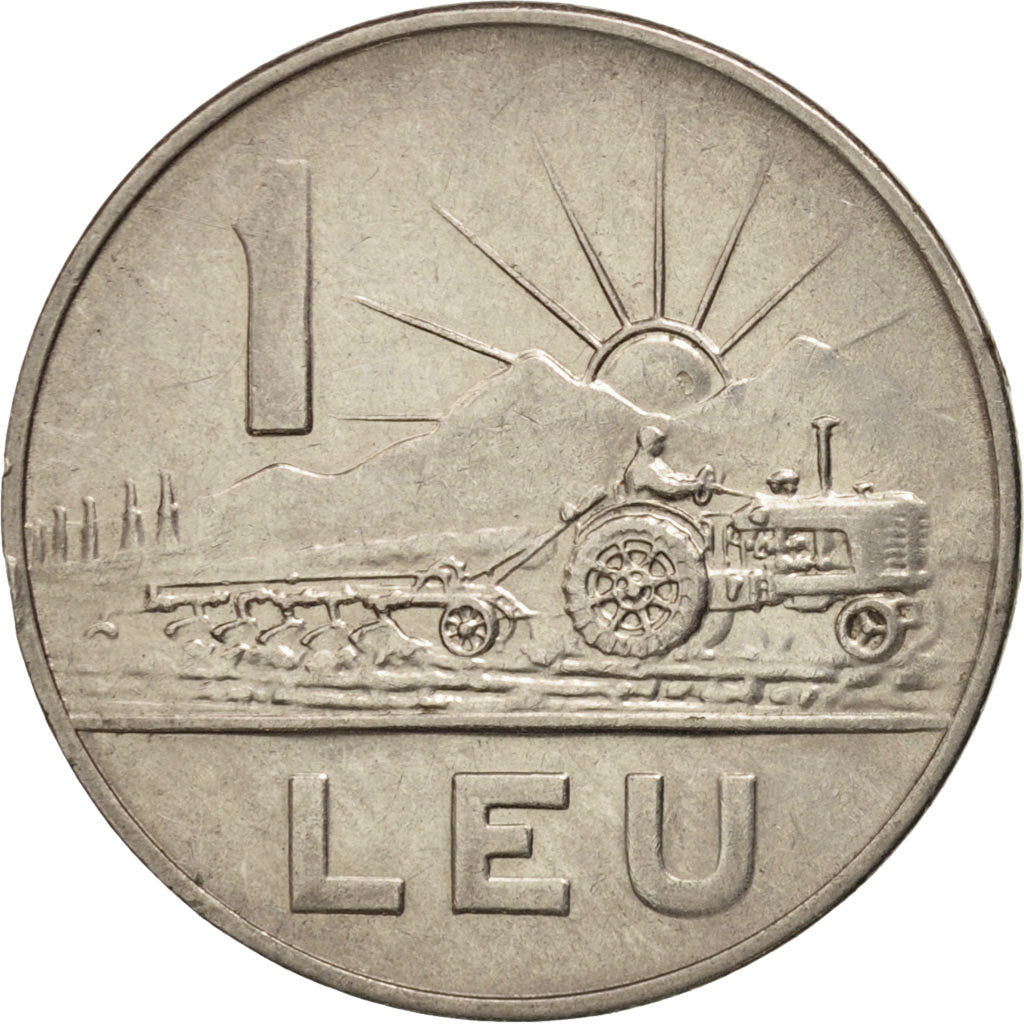 Coin, Romania, Leu, 1963, AU(55-58), Nickel Clad Steel, KM:90
