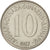 Coin, Yugoslavia, 10 Dinara, 1987, AU(55-58), Copper-nickel, KM:89