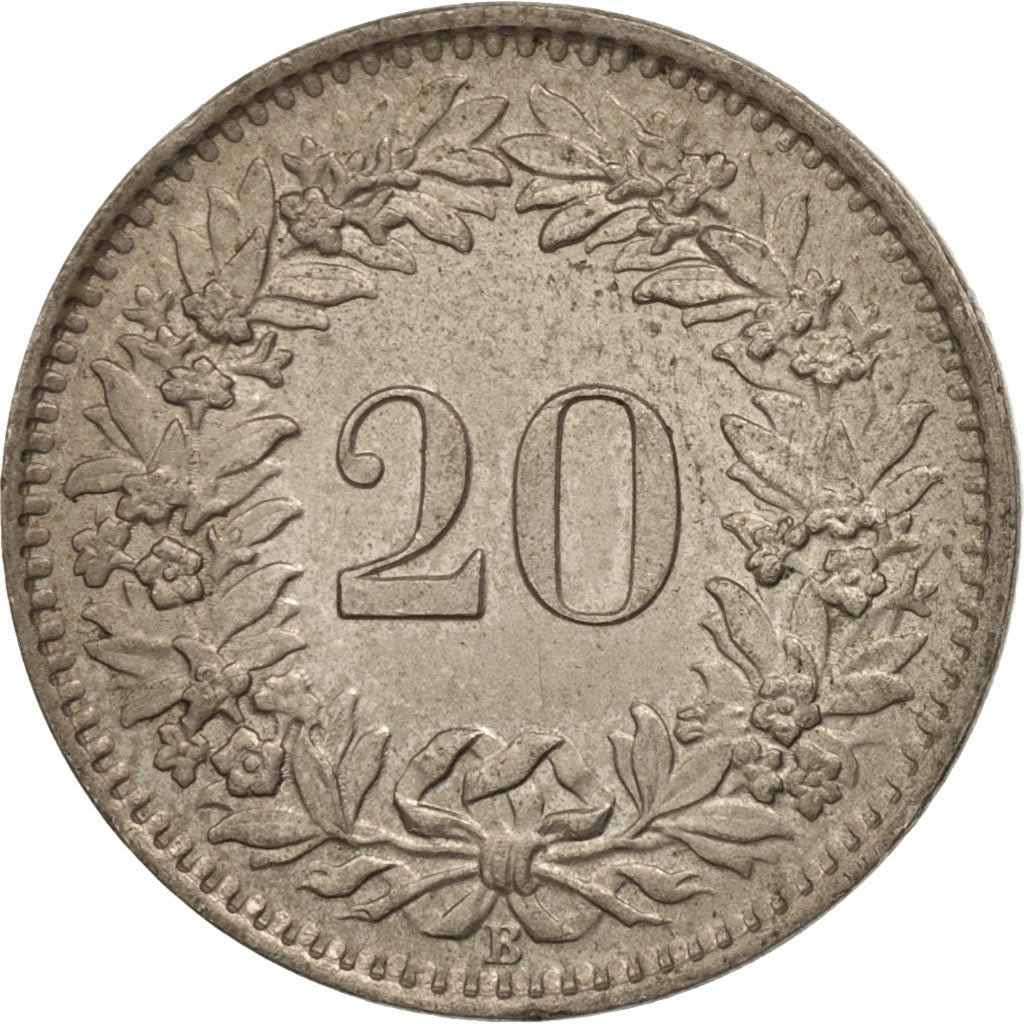 Coin, Switzerland, 20 Rappen, 1962, Bern, AU(55-58), Copper-nickel, KM:29a