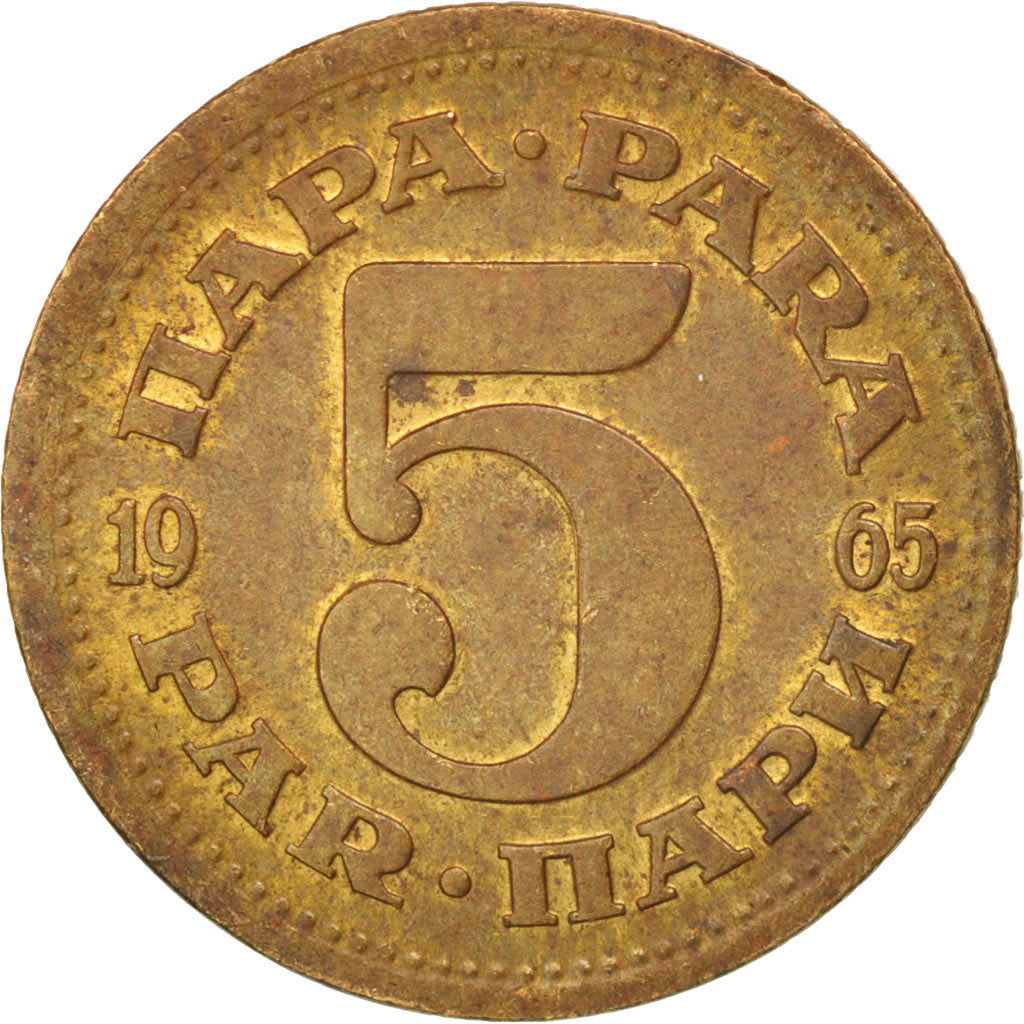 Moneta, Iugoslavia, 5 Para, 1965, BB+, Ottone, KM:43