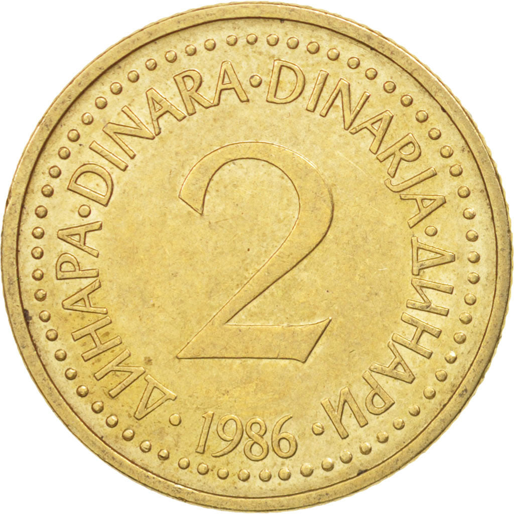Münze, Jugoslawien, 2 Dinara, 1986, VZ, Nickel-brass, KM:87