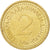 Moneta, Jugosławia, 2 Dinara, 1986, AU(55-58), Mosiądz niklowy, KM:87