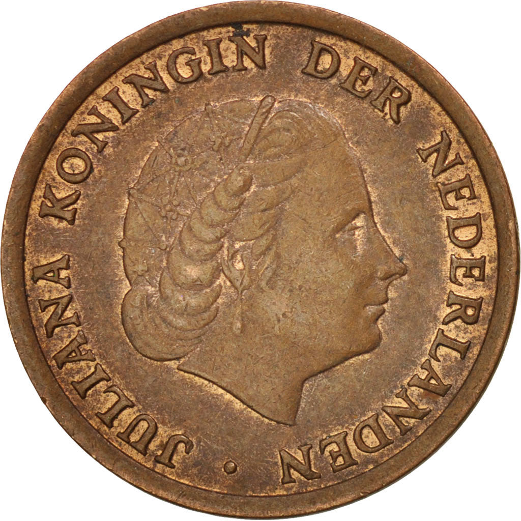 Coin, Netherlands, Juliana, Cent, 1966, AU(50-53), Bronze, KM:180