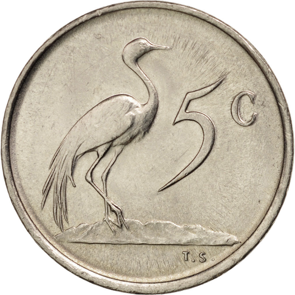 South Africa, 5 Cents, 1968, MS(60-62), Nickel, KM:76.1
