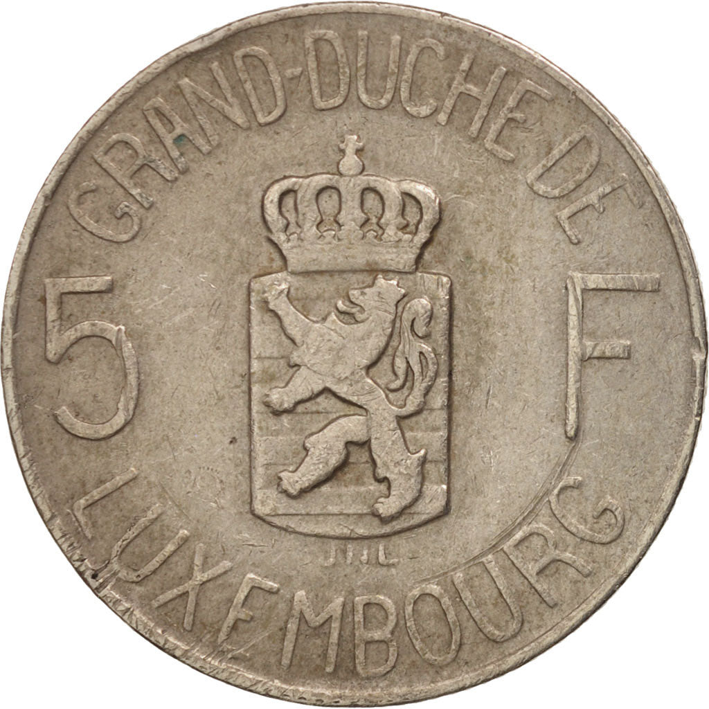 Coin, Luxembourg, Charlotte, 5 Francs, 1962, Luxembourg, EF(40-45)