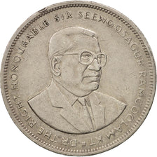 Coin, Mauritius, 5 Rupees, 1992, EF(40-45), Copper-nickel, KM:56