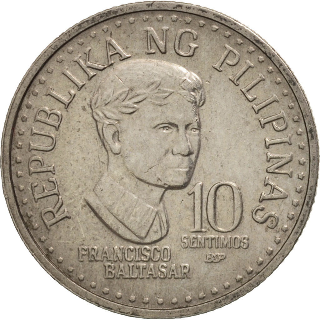 Philippines, 10 Sentimos, 1982, AU(55-58), Copper-nickel, KM:226