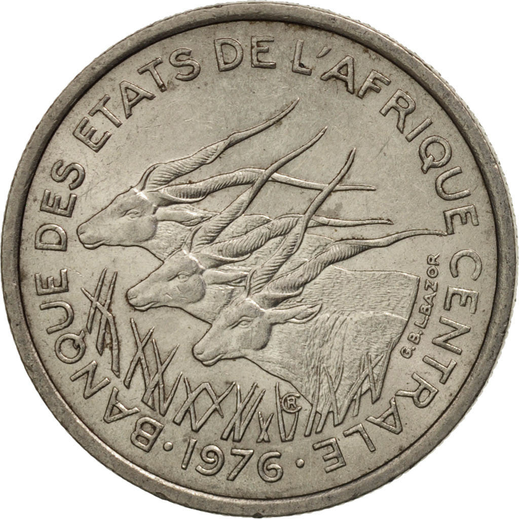 Central African States, 50 Francs, 1976, Paris, MS(60-62), Nickel, KM:11