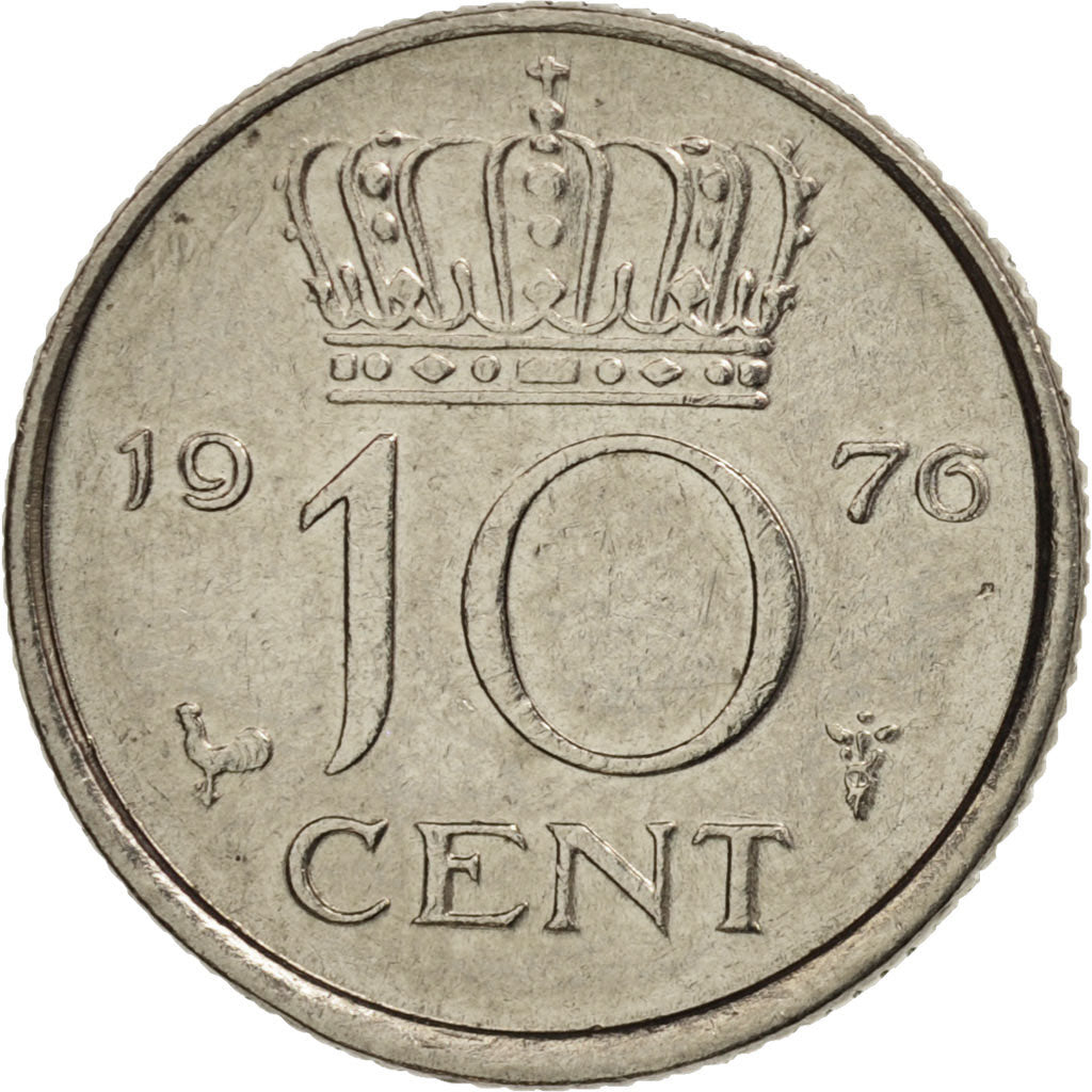 Monnaie, Pays-Bas, Juliana, 10 Cents, 1976, SUP, Nickel, KM:182