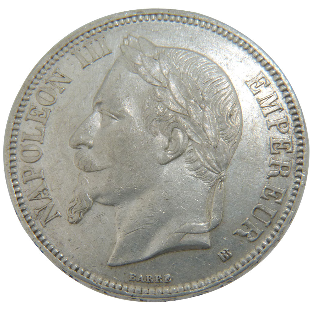 FRANCE, Napoléon III, 5 Francs, 1868, Strasbourg, AU(50-53), Silver, Gadoury #..