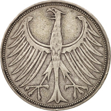 GERMANY - FEDERAL REPUBLIC, 5 Mark, 1951, Munich, EF(40-45), Silver, KM:112.1