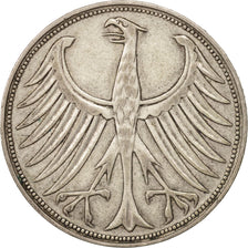 GERMANY - FEDERAL REPUBLIC, 5 Mark, 1951, Munich, EF(40-45), Silver, KM:112.1