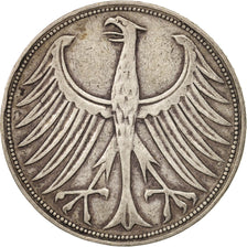 GERMANY - FEDERAL REPUBLIC, 5 Mark, 1951, Stuttgart, VF(30-35), Silver, KM:112.1