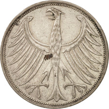 Coin, GERMANY - FEDERAL REPUBLIC, 5 Mark, 1951, Karlsruhe, EF(40-45), Silver