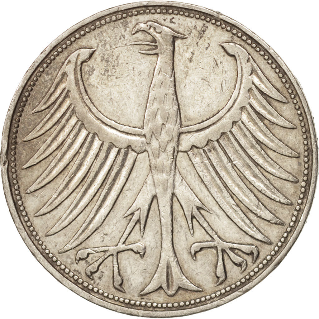 République fédérale allemande, 5 Mark, 1957, Hamburg, TTB, Argent, KM:112.1