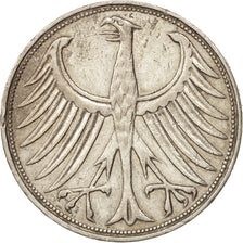 République fédérale allemande, 5 Mark, 1957, Hamburg, TTB, Argent, KM:112.1