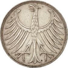 GERMANY - FEDERAL REPUBLIC, 5 Mark, 1960, Stuttgart, AU(50-53), Silver, KM:112.1