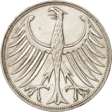 GERMANY - FEDERAL REPUBLIC, 5 Mark, 1961, Stuttgart, EF(40-45), Silver, KM:112.1