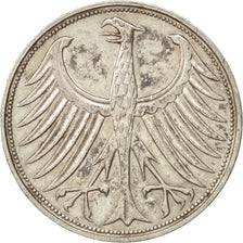 GERMANY - FEDERAL REPUBLIC, 5 Mark, 1965, Stuttgart, AU(50-53), Silver, KM:112.1