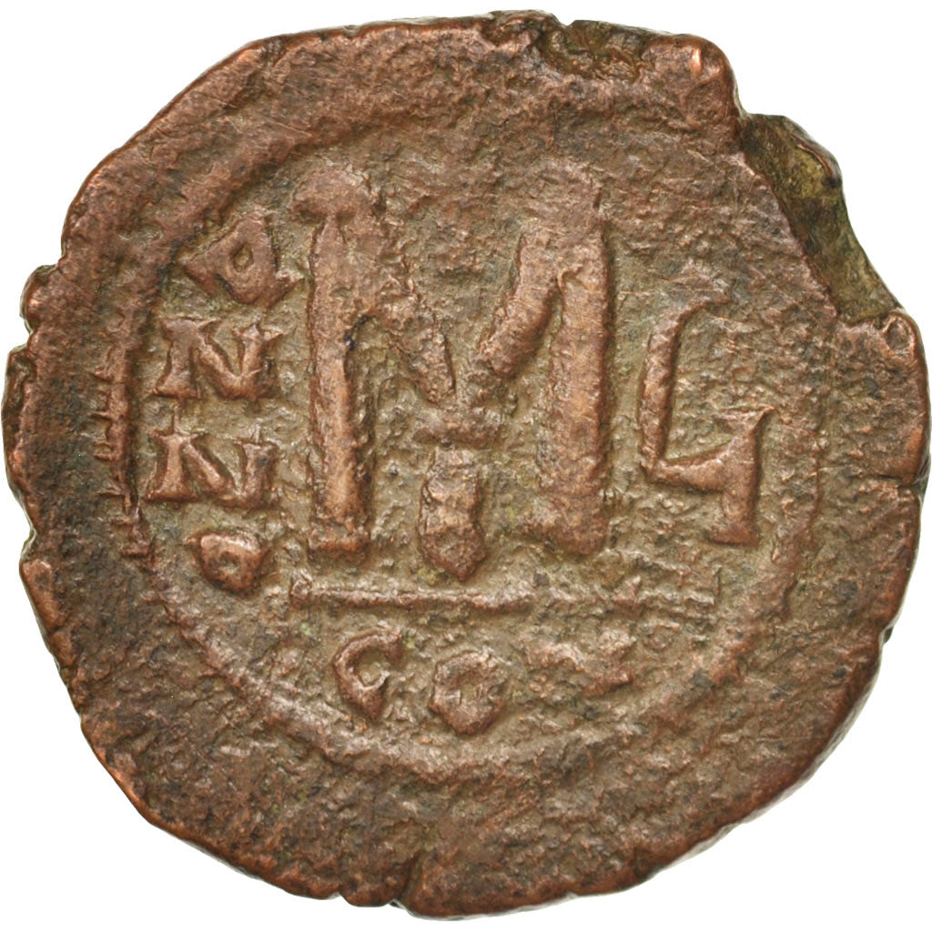 Maurice Tiberius, Follis, Year 6, Constantinople, VF(30-35), Bronze, Sear:494
