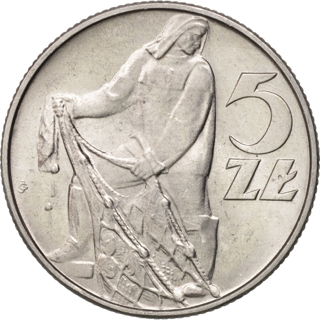 Pologne, 5 Zlotych, 1974, Warsaw, SPL+, Aluminum, KM:47