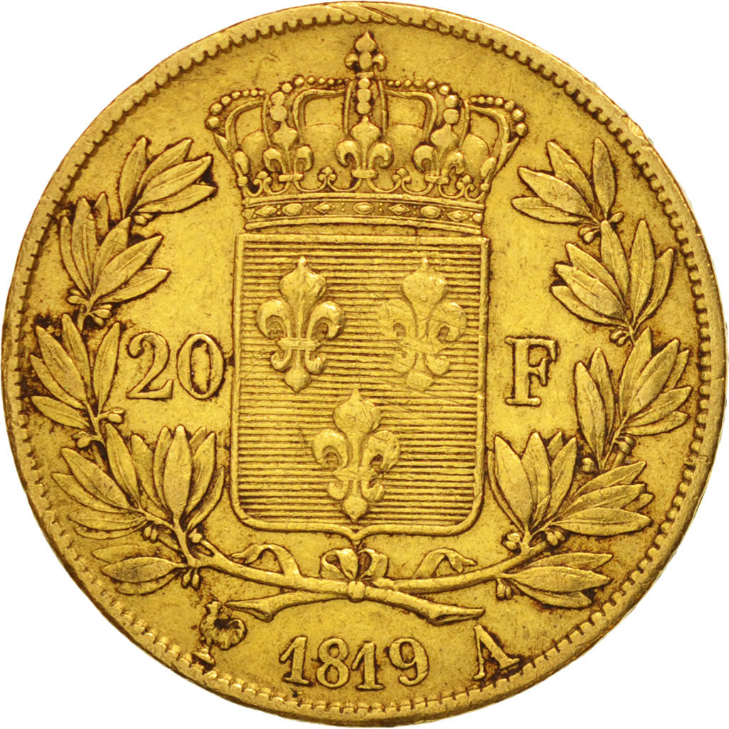 France, Louis XVIII, 20 Francs, 1819, Paris, EF(40-45), Gold, KM:712.1