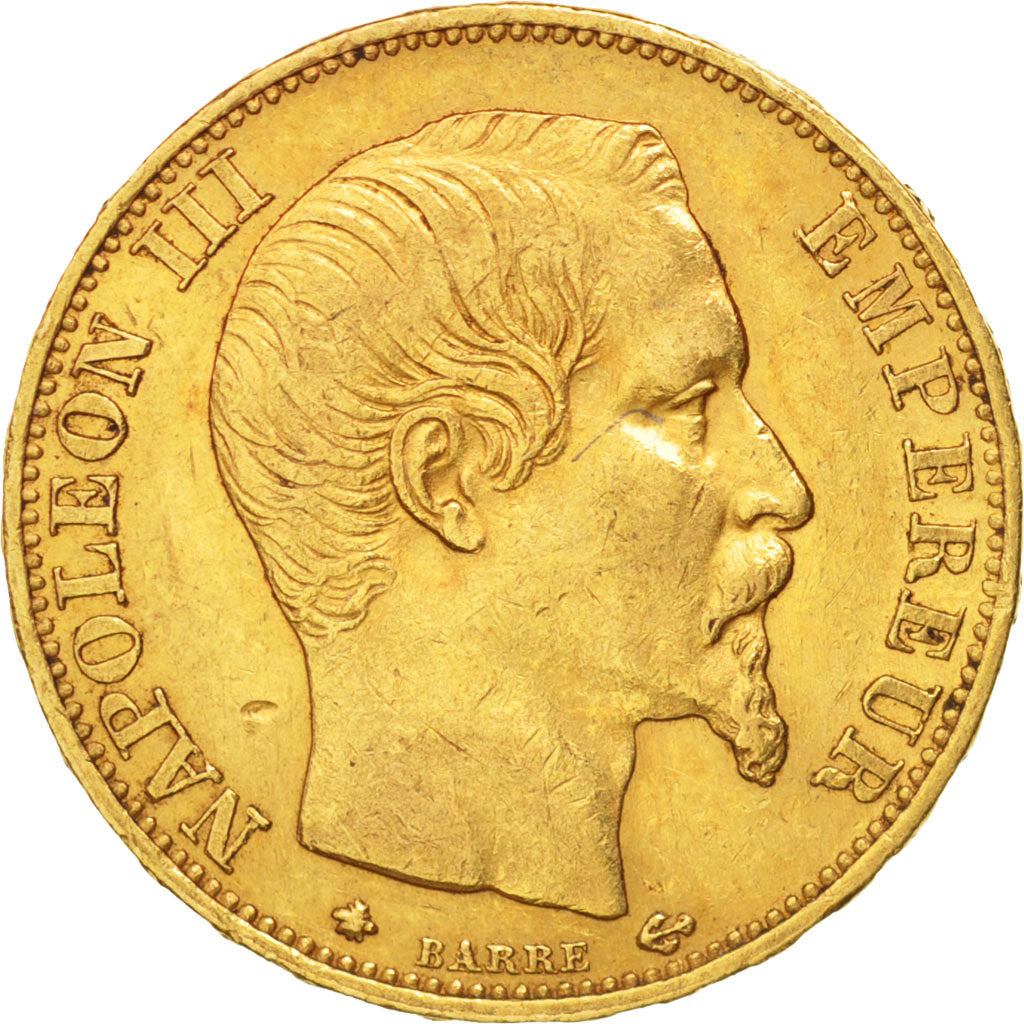France, Napoleon III, 20 Francs, 1860, Strasbourg, EF(40-45), Gold, KM:781.2