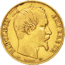 France, Napoleon III, 20 Francs, 1855, Paris, EF(40-45), Gold, KM:781.1