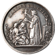 France, Médaille, Mariage Chrétien, Religions & beliefs, 1884, TTB+, Argent