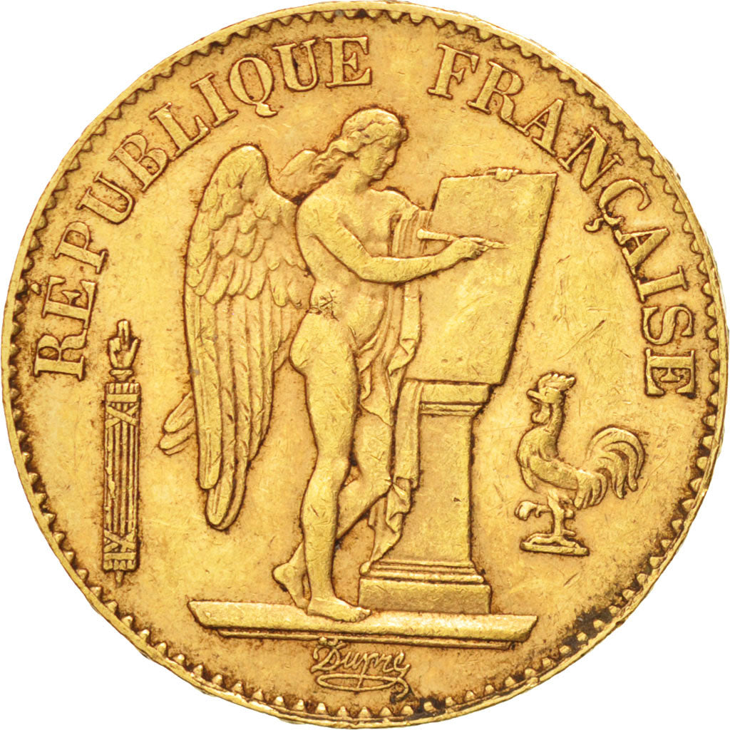 Frankreich, Génie, 20 Francs, 1889, Paris, EF(40-45), Gold, KM:825