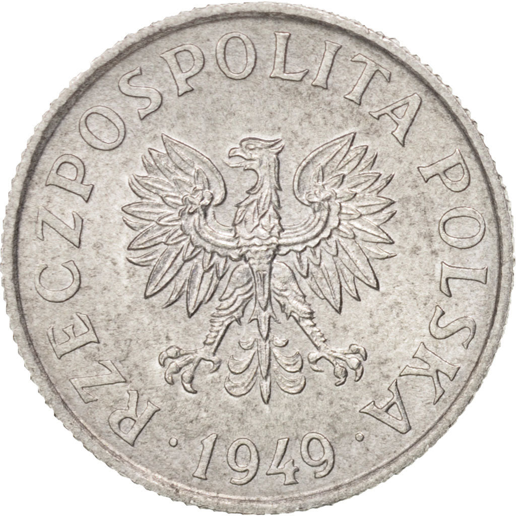 Poland, 2 Grosze, 1949, Warsaw, MS(63), Aluminum, KM:40