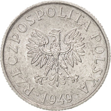 Poland, 2 Grosze, 1949, Warsaw, MS(63), Aluminum, KM:40