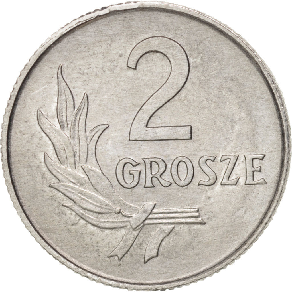 Poland, 2 Grosze, 1949, Warsaw, MS(63), Aluminum, KM:40