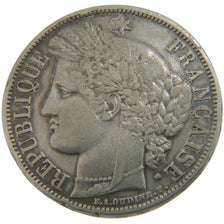 FRANCE, Cérès, 5 Francs, 1870, Paris, KM #819, VF(30-35), Silver, Gadoury #743, 