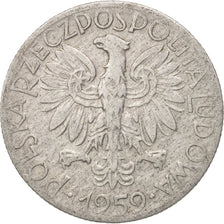 Munten, Polen, 5 Zlotych, 1959, Warsaw, ZF+, Aluminium, KM:47