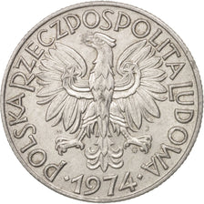 Coin, Poland, 5 Zlotych, 1974, Warsaw, AU(55-58), Aluminum, KM:47