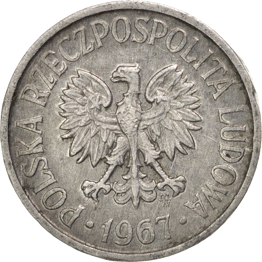 Coin, Poland, 5 Groszy, 1967, Warsaw, AU(50-53), Aluminum, KM:A46
