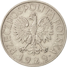 Poland, Zloty, 1929, Warsaw, AU(50-53), Nickel, KM:14