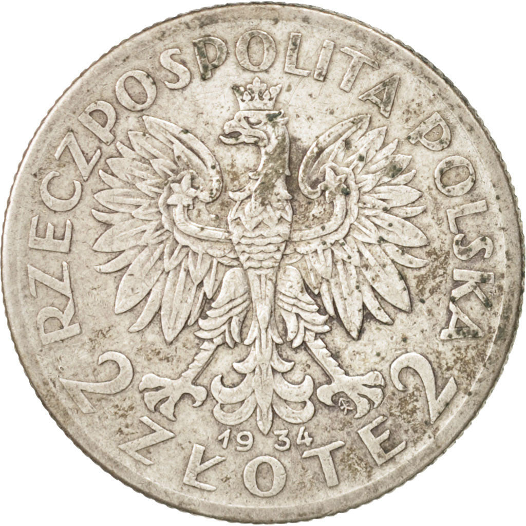 Poland, 2 Zlote, 1934, Warsaw, VF(20-25), Silver, KM:20